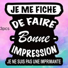 Black Background JE ME FICHE DE, Bold & Funny, Waterproof Vinyl Sticker - Durable Smooth Surface, Self-Adhesive Bumper Sticker, Suitable For Cars, Windows, Laptops, Trucks, Water Bottles - Multi-Purpose Durable Design, Car Sticker - Vinyl - View 11