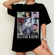 Malachi Barton Multi-Color Collage T-Shirt | Gender Neutral Oversize Fan Shirt Black - Black - View 1