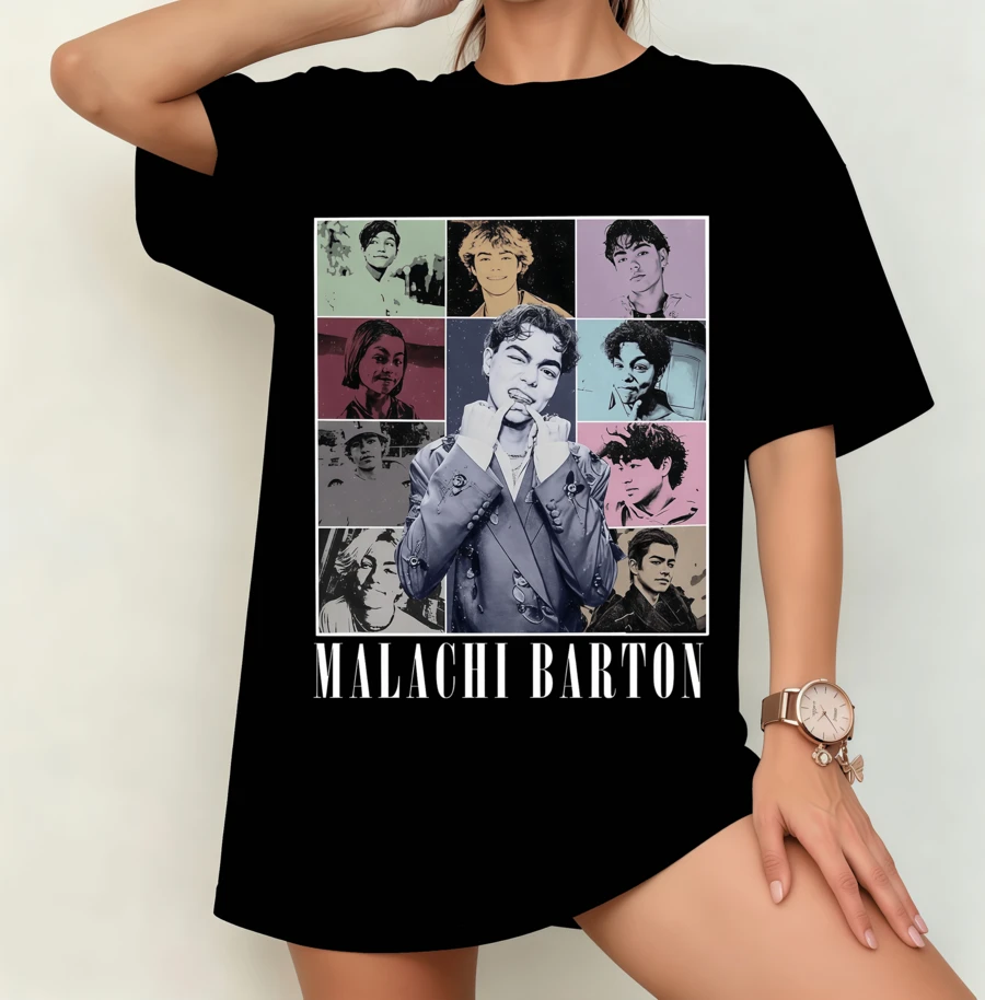 Malachi Barton Multi-Color Collage T-Shirt | Gender Neutral Oversize Fan Shirt Black - Black - View 1