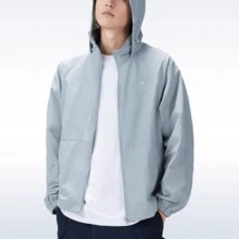 CAMEL CROWN Chaqueta de protección solar para exteriores primavera verano a prueba de viento transpirable con capucha para hombres impermeable abrigo deportivo - Nube y niebla verde - Ver 5