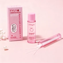 1 Box Peach Scented Ear Hole Cleansing Liquid, Fine Ear Hole Cleaning Thread, Anti-Clogging, Cleans Ear Wax, Includes 15ml Cleansing Liquid And 60pcs Cleaning Threads - Pink - View 7