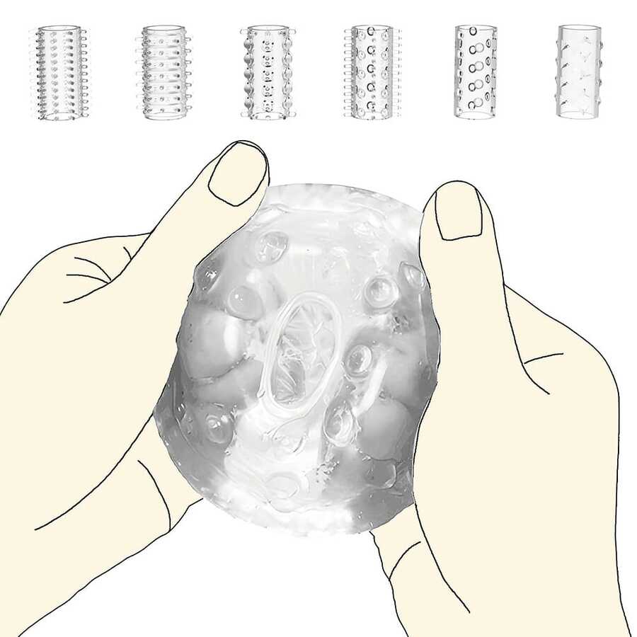 Penis Sleeve Silicone Cock Sleeves Male Extender G Spot Stimulation Enhancement Sex Toys For Men - 均碼 - 查看 1