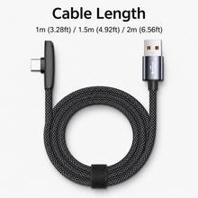 100W 6A USB To Type C Fast Charging Data Cable 90° Elbow Braided USB Cable Android Phone For SamsungS25 S24 HuaweiP50 Xiaomi15 K50 High-Speed Data Transfer Charge USB Cord - Black - View 9