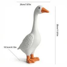 1件大號白色鵝花園雕像，門廊鵝，高度30cm/11.81in 樹脂戶外庭院裝飾，耐候農場動物小雕像，適用戶外/室內，重底座－池塘、居家、房屋、露台裝飾，花園裝飾－園藝用品，無需用電－耐用樹脂構造，趣味花園禮物 - 大白鵝 - 查看 4