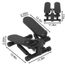 Verstellbarer Aerobic-Stepper mit Widerstandsbändern, tragbarer Mini-Treppensteiger für Bein- und Ganzkörpertraining, Fitnessgerät für das Heimtraining - Schwarz - Übersicht 5