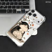 Phone Case With A Pattern Of A Black And White Kitten With Its Eyes Closed, In Someone's Arms. Compatible With IPhone 17, 16, 15, 14, 13, 12, 11 Pro Max, Plus, S And A,  And . Lightweight, Non-Slip, And Shockproof Design. - 無色 - 查看 3