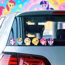 Hasbro 6张孩之宝夜间反光警示贴纸，汽车个性化车身装饰防水可爱创意玻璃贴纸，汽车可爱贴纸，适合装饰车辆。课堂奖励，精美文具用品，学校使用，创意贴纸。赠送朋友，节日礼物。 - A - 查看 6