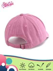 Pink Unisex Y2K Style Embroidered Palm Tree Washed Baseball Cap, Outdoor Sun Protection Hat For Sports, Sunshade And Daily Commute - Pink - View 2