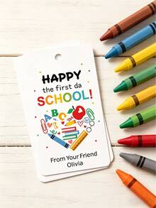 Editable Back To School Labels, First Day Of School Gift Tags, Student Back To School Gifts, Rainbow Gift Labels, Back To School Season - Multicolor - View 3