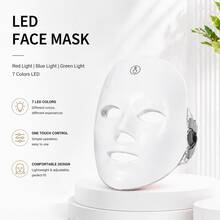SUNPINT Mặt nạ cầm tay LED 7 màu, Mặt nạ chăm sóc da, Dành cho salon & Sử dụng tại nhà, Đèn trẻ hóa da mặt, Quà tặng Ngày của Mẹ - trắng - Xem 5