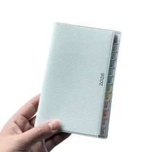 2026 Rainbow Index Leather Planner Notebook, High-Quality Monthly Weekly Planner, Work Notes Diary Journal - A6 - View 7