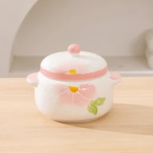 Cute Elegant Double-Ear Double-Lid Stew Pot With Lid And Fresh Fruit Bowl. Perfect For Kitchen And High-End Restaurant Use. Ideal Gift For Christmas, Graduation, Wedding And Mother's Day. - View 14