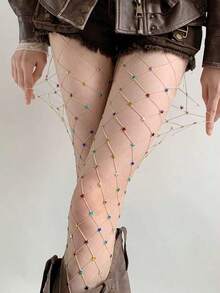 Vớ lưới đính đá hình ngôi sao gợi cảm mới, quần tất kiểu Hàn Quốc. - Nhiều màu - Xem 5