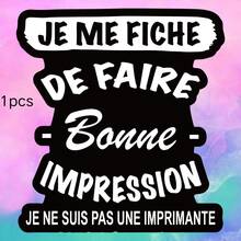Black Background JE ME FICHE DE, Bold & Funny, Waterproof Vinyl Sticker - Durable Smooth Surface, Self-Adhesive Bumper Sticker, Suitable For Cars, Windows, Laptops, Trucks, Water Bottles - Multi-Purpose Durable Design, Car Sticker - Vinyl - View 10