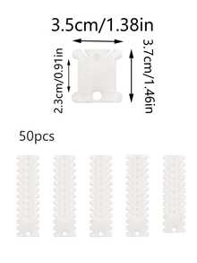 50个白色塑料绣线绕线器，可将散乱的线缠绕成整齐的线球，大大减少存储空间，保持手工区域整洁，大容量线材整理套装，适用于十字绣、缝纫和DIY项目 - 白色空繞線板 - 查看 8