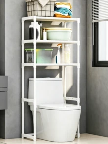 1 peça Prateleira de Arrumação para Casa de Banho Sem Furos, Instalação Rápida e Fácil, Arrumação com Poupança de Espaço, Design de Compartimentos Multicamadas, Capacidade de Carga Estável, Mantém a Casa de Banho Organizada, À Prova de Água e Humidade, Essencial para Apartamentos Pequenos. - Multicolorido - Ver 3