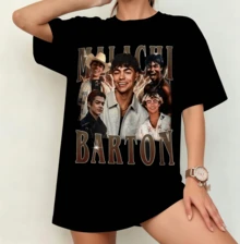 Malachi Barton Western Style Collage T-Shirt | Gender-Neutral Oversized Fan Shirt Black - Black - View 9