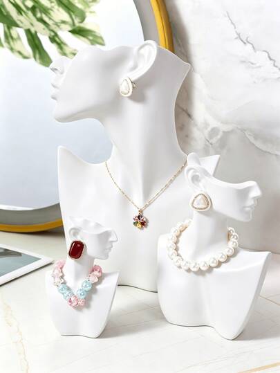 1 chiếc giá đỡ trang sức hình đầu người bằng nhựa kiểu Châu Âu sáng tạo, thích hợp cho phụ nữ để trưng bày trang sức, bông tai, dây chuyền, mặt dây chuyền. Vật trang trí cho phòng khách, phòng ngủ, bàn đầu giường.