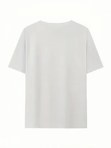 Nueva camiseta de manga corta para mujer de 180g,% algodón - Camiseta casual versátil con estampado de verano para hombre - Camiseta con estampado de verano para parejas - Unisex - Regalo para vacaciones - Azul marino - Ver 11