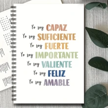 1pc A5 Size Affirmation Spiral Notebook - 5.7"X8.3" College Ruled Journal, Made Of High-Quality Paper, Convenient For Note Taking, Learning And Creative Writing - Motivational Spanish Quotes For Students And Professionals, School Notebook - C - View 6