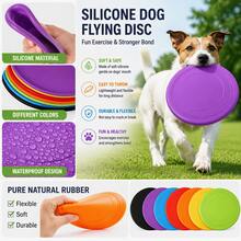 Dog Flying Disc, Interactive Dog Training Toy, Pet Silicone Soft Chew Flying Disc, Puppy Toy, Lightweight Floating Disc - Multicolor - View 9