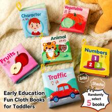 Buku Kain Bayi Edukasi Dini, Buku Kognisi Lembut Hewan dan Transportasi Bahasa Inggris, Mainan Bayi untuk Belajar Hewan Lalu Lintas Buah Bentuk dan Angka - MultiWarna - View 18