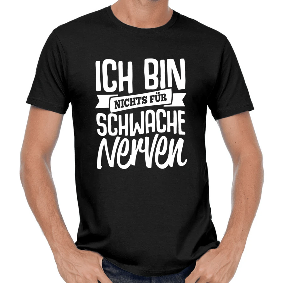 I'm Not For Weak Nerves Sayings Comedy Fun Humorous Shirt UK - Black - View 1
