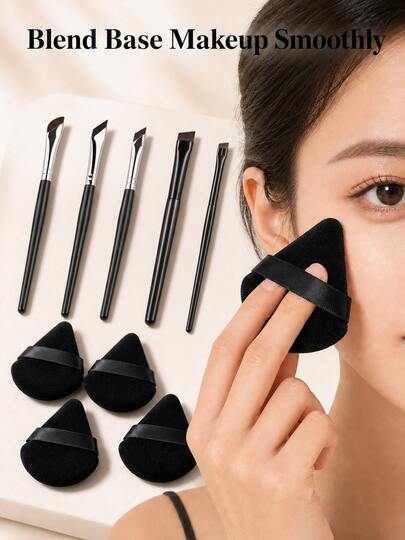 Bộ 10 món gồm 5 cọ trang điểm mắt + 5 bông mút trang điểm màu đen, bao gồm cọ tán phấn mắt, cọ tạo khối, cọ kẻ lông mày, dụng cụ trang điểm mềm mại và thân thiện với da, bộ trang điểm du lịch di động, cọ kẻ lông mày, cọ tán phấn mắt, lược chải mi, vật dụng cần thiết cho mùa đông, quà tặng cho phái nữ, vật dụng cần thiết khi đi du lịch, cọ trang điểm chuyên nghiệp, món quà hoàn hảo cho phái nữ, phù hợp cho sử dụng hàng ngày và du lịch, bộ cọ trang điểm mùa thu/đông.