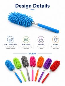 Cepillo quitapelusas de microfibra suave y ajustable, apto para la limpieza del hogar y vehículos - A - Ver 6