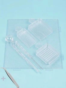 可爱粉色猫爪珠子工艺工具套装：包含分类托盘、收纳盒和镊子，DIY手工工艺用品 - 彩色 - 查看 15