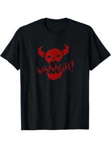 Ork WAAAGH! Unisex Cotton T-Shirt, Funny Design, Soft And Breathable, For Men And Women, Comfortable, Casual, Sporty, Halloween Gift - 黑色 - 查看 8