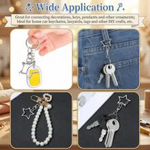 26pcs Star Shaped Alloy Keychain Lobster Claw Clasp Hooks With Round Open Rings, Suitable For DIY Keychain Making, Backpack Handbag Decoration, Anniversary Holiday Gifts (4 Colors Available) - Middle 8 Five-star Buckle Small Circle - View 5