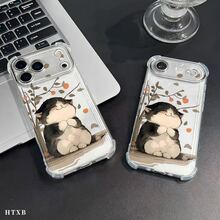 Phone Case With A Pattern Of A Black And White Kitten With Its Eyes Closed, In Someone's Arms. Compatible With IPhone 17, 16, 15, 14, 13, 12, 11 Pro Max, Plus, S And A,  And . Lightweight, Non-Slip, And Shockproof Design. - 無色 - 查看 5