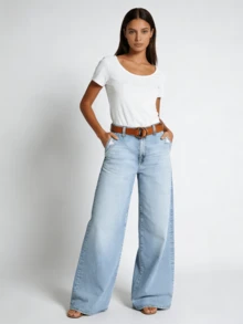 Women's Casual Everyday Commute Versatile American Street Style Jeans Spring,Jeans,Jeans For Women,Summer Outfits For Women,Summer Clothes,Beachwear,Vacation Outfits Women,Vacation Essentials - N02淺藍 - 查看 3