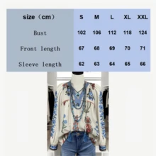 Cream Multicolor Floral Paisley Print Tassel Tie Neck Blouse - Boho, Chic, Vibrant, Artisan - Lightweight, Breathable, Soft, Flattering - Long Sleeve Women's Top, Ladies Blouse, Women's T-Shirt For Daily & Vacation Wear - Màu be - Xem 5