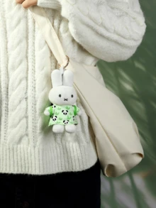Móc khóa gấu trúc Miffy nhồi bông, thú nhồi bông hình thỏ dễ thương, phụ kiện túi xách, mặt dây chuyền ba lô mềm mại, đồ trang trí xe hơi dễ thương, quà tặng - Nhiều màu - Xem 11