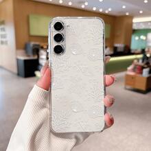 Ocean 1入 彩色半花卉圖案全覆蓋透明TPU手機殼，適用於iPhone11 12 13 14 15 16 Pro Max Xr 7 8 Plus系列 - 彩色 - 查看 2