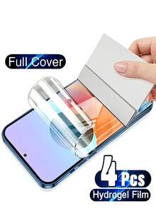 4pcs Full Coverage High-Definition Hydrogel Screen Protector, Anti-Explosion Anti-Scratch, Compatible With Xiaomi Poco Phones, Non-Glass Material, Birthday/Gift For Family And Friends, Phone Screen Protector, Phone Accessories, Waterproof Shockproof Anti-Fall Anti-Fingerprint - Clear - View 36