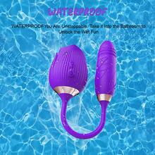 Double Dildo Sex Toy,  Toy Double Ended Sided Headed Dildo And Anal Dildos With 7 Vibrating Modes, Long Strapless Strap On Dildos Rose For Women And Couple Sex Toy - 玫瑰玩具,兩種顏色 - 查看 7