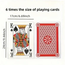 1 Set Oversized Giant Playing Cards, Thick Matte PVC Material, Waterproof And Fold-Resistant, Large Size Fun Cards, Eye-Catching Visual Effect, Suitable For Magic Performances, Party Team Building, Leisure Entertainment, Gathering Team Building Interactive Prank Funny Game Props - Multicolor - View 3