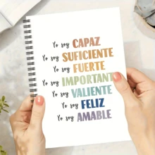 1pc A5 Size Affirmation Spiral Notebook - 5.7"X8.3" College Ruled Journal, Made Of High-Quality Paper, Convenient For Note Taking, Learning And Creative Writing - Motivational Spanish Quotes For Students And Professionals, School Notebook - C - View 7
