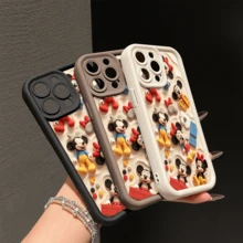 Disney Mickey & Minnie Phone Case, Protective Cover. Compatible With IPhone 17, 16, 15, 14, 13, 12, 11 Pro Series And Galaxy S22, S23, S24, S25 Models, Featuring Mickey And Minnie Mouse In Adorable Plush Toy Designs, With Playful Building Block Accessories On A Cream Background, Perfect For Fans Of The Iconic Duo, Ideal For Birthdays, Holidays, Anniversaries, Graduation Gifts, Or Any Special Occasion. - 粉色 - 查看 5