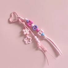 Personalized Letter Bag Charm Customized Colorful Beaded Keychain Heart-Shaped Beaded Pendant Mother's Day Gift - Braided Rope Keychain - View 55