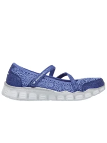 Skechers 女童透气网眼镂空轻便玛丽珍休闲鞋 - 藍色 - 查看 1
