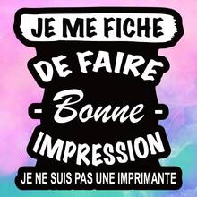 Black Background JE ME FICHE DE, Bold & Funny, Waterproof Vinyl Sticker - Durable Smooth Surface, Self-Adhesive Bumper Sticker, Suitable For Cars, Windows, Laptops, Trucks, Water Bottles - Multi-Purpose Durable Design, Car Sticker - Vinyl - View 2