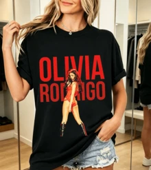 Olivia Rodrigos T-Shirt, 100% Cotton, 2000s Style, For Fans - Black - View 1