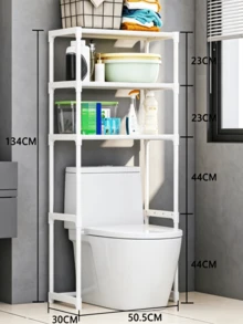 1 peça Prateleira de Arrumação para Casa de Banho Sem Furos, Instalação Rápida e Fácil, Arrumação com Poupança de Espaço, Design de Compartimentos Multicamadas, Capacidade de Carga Estável, Mantém a Casa de Banho Organizada, À Prova de Água e Humidade, Essencial para Apartamentos Pequenos. - Multicolorido - Ver 10