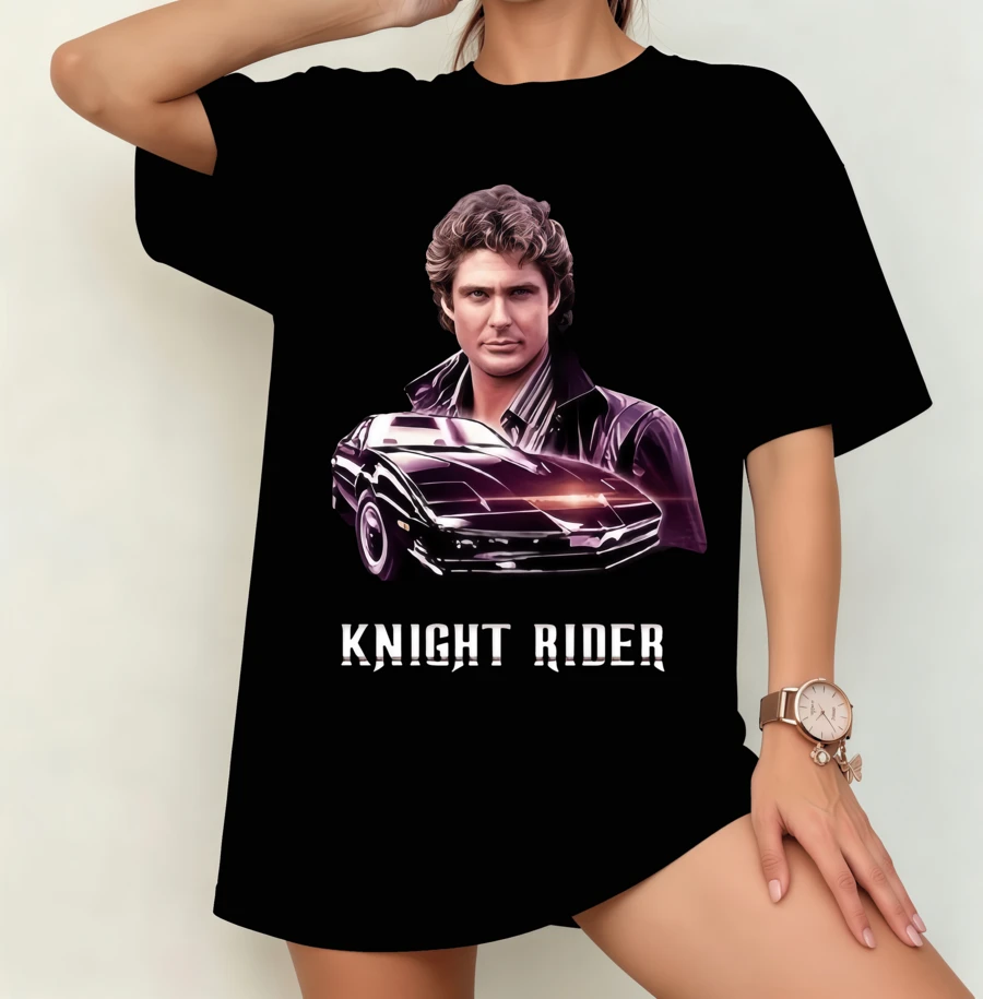 Knight Rider Retro TV Series T-Shirt | Gender-Neutral Oversized 80s Fan Shirt Black - Black - View 1