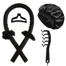6pcs No-Heat Curling Hair Set, Includes Satin Headband, Hair Clips, Comb And Satin Scarf, Overnight Curling Tool For All Hair Types, No Damage - Multicolor - View 8