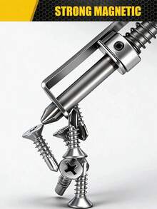 1/2/3 Stücke universeller stoßfester federbelasteter langanhaltend Legierungsstahl Schraubenkopf + professioneller kompakter ergonomischer automatischer einziehbarer einhändiger Bedienung Fingerschutz Schraubendreher-Bit-Verlängerungsstange, geeignet für Elektriker, Mechaniker, DIY Zuhause - Mehrfarbig - Übersicht 7